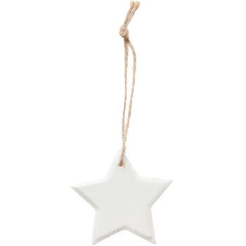 Hänger Stern Porzellan weiß 7,5cm von Rico Design