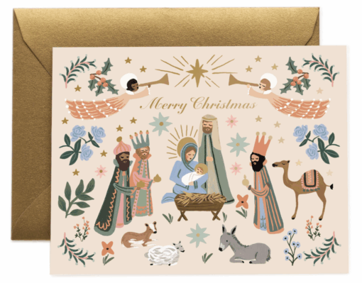Weihnachten Krippenszene Karte von Rifle Paper