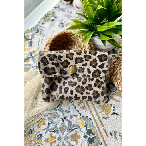 Kleine Lederwaren LUCE LEOPARD taupe leopard von Cherry Paris